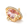 Brass Cubic Zirconia Charms KK-M233-10G-B-3