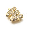 Brass Micro Pave Cubic Zirconia Letter Links KK-I717-04W-2