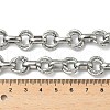 304 Stainless Steel Textured Double Ring Link Chain Necklaces NJEW-S453-02P-C-5