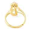 Clear Cubic Zirconia Initial Letter with Crown Adjustable Ring RJEW-M139-17B-3