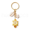 Tortoise Glass Seed Beaded Keychain KEYC-MZ00023-3