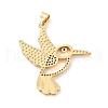 Brass Micro Pave Clear Cubic Zirconia Pendants ZIRC-Z018-09G-C-2