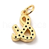 Brass Micro Pave Clear Cubic Zirconia Pendants KK-E015-27G-3