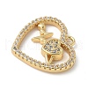 Brass Micro Pave Cubic Zirconia Pendants KK-Q091-04B-G-2