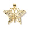 Brass Micro Pave Clear Cubic Zirconia Pendants ZIRC-I071-13G-1