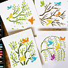 5Pcs 5 Styles Branch Theme PET Hollow Out Drawing Painting Stencils DIY-WH0394-0149-7