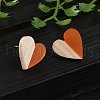 Resin & Wood Stud Earrings EJEW-N017-002A-2