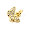 Butterfly Rack Plating Brass Micro Pave Cubic Zirconia Pendants Charms KK-S396-08A-2