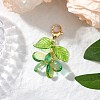 Flower Glass Pendants Decorations HJEW-MZ00213-01-1