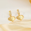 Fashionable Brass Clear Cubic Zirconia Heart Hoop Earrings SN8778-1-1