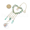 Natural Green Aventurine Chip Beads with Brass Findings Pendant Decorations HJEW-JM01814-03-3