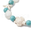 Synthetic Turquoise Beaded Stretch Bracelets BJEW-JB11861-3