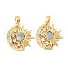 Brass Micro Pave Cubic Zirconia Pendants ZIRC-P110-03G-1