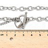 304 Stainless Steel Toggle Heart Y Necklaces for Women NJEW-M101-04P-5