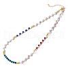 Bohemian Style Natural Lapis Lazuli & Dyed Carnelian & White Jade Round & Disc Beaded Necklaces VO2097-5