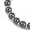 Synthetic Non-magnetic Hematite Beaded Stretch Bracelets for Women Men BJEW-F480-02D-2