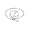Non-Tarnish 304 Stainless Steel Spiral Open Cuff Ring for Women RJEW-C097-04P-2
