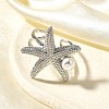 Brass Cuff Rings for Women RJEW-Q008-02P-2