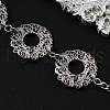 304 Stainless Stee Flat Round Link Chain Bracelets for Women Men BJEW-A033-02AS-3