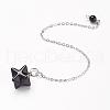 Chakra Natural Dyed & Heated Black Agate Dowsing Pendulums G-F516-01K-1