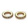 Brass Micro Pave Cubic Zirconia European Beads KK-B028-18G-B-2