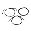 Natural Tiger Eye Bracelets Set for Men Women BJEW-JB06737-1