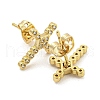 Brass Micro Pave Cubic Zirconia Ear Studs EJEW-P261-25D-G-2