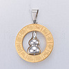 304 Stainless Steel Pendants STAS-P235-09GP-1