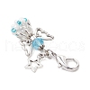 Angel Glass Beaded & Alloy Pendant Decorations HJEW-MZ00192-04-4