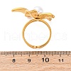Flower 304 Stainless Steel Cuff Rings RJEW-D306-21G-3