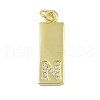 Brass Micro Pave Clear Cubic Zirconia Pendants KK-P266-06G-N-1