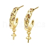 Rack Plating Brass Micro Pave Clear Cubic Zirconia Studs Earrings Finding KK-T072-10G-1
