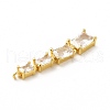Brass Pave Cubic Zirconia Connector Charms KK-G458-01G-05-3