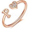 Adjustable Brass Rhinestone Cuff Rings FS-WG29D83-32-1