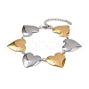 304 Stainless Steel Stainless Steel Link and Charm Braclets BJEW-C111-03GP-2