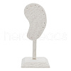 Ear Shaped Line & Wood Earrings Display Stands ODIS-WH0061-66-1