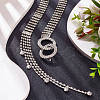 Crystal Rhinestone Tennis Waist Chain with Double Rings AJEW-WH0248-54-5