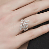 925 Sterling Silver Micro Pave Cubic Zirconia Open Rings for Women IW9494-1-5