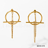 304 Stainless Steel Toggle Clasps Tassel Stud Earrings FS-WGE868D-03-1