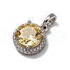 925 Sterling Silver Pave Yellow Cubic Zirconia Pendants STER-F063-01C-02-2