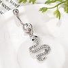 Alloy Rhinestone Snake Curved Barbell Belly Rings AJEW-R007-03P-01-3