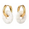 Handmade Natural Howlite Dangle Hoop Earrings EJEW-JE04577-05-2