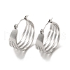 304 Stainless Steel Multi Lines Hoop Earrings for Women EJEW-K243-04P-1
