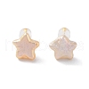 Star Natural Pearl Stud Earrings for Women EJEW-E303-17G-1