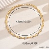Brass Clear Cubic Zirconia Short Link Chain Women's Necklaces for Parties and Daily Wear OS4291-2-2