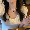 PVC Figure Pendant Plastic Pearl Round Beaded Necklaces for Women Men FS-WGF80DD-08-2