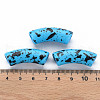 Opaque Spray Painted Acrylic Beads MACR-S372-001F-B07-4