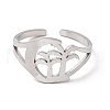 304 Stainless Steel Open Cuff Rings RJEW-Q808-07P-2