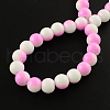Two-Color Baking Painted Glass Bead Strands DGLA-R050-6mm-19-2