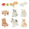 10Pcs 10 Style Resin Cat/Chair/Table/Book/Yarn Ball Ornaments DJEW-TA0001-05-8